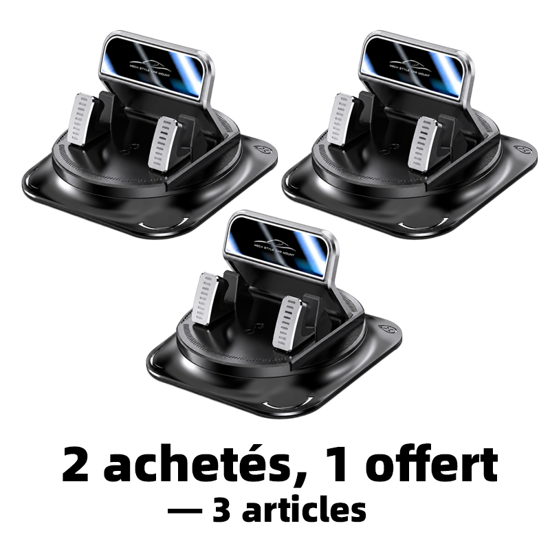 🚀REBYIPO®Support de téléphone pour voiture 🔄🚗 | Orientable à 360° · Verrouillage à une main en 0,1 s · Antidérapant et n'abîme pas le tableau de bord · Étanche et résistant aux taches