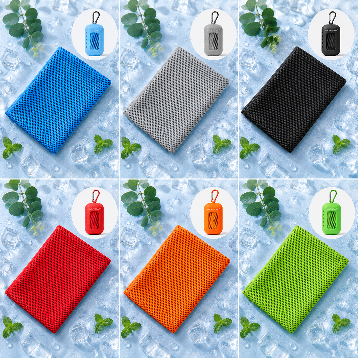 🚀❄️LUCKYSONG®🐳 Trousse de serviettes rafraîchissantes CoolFlex Pro — Confort de refroidissement amélioré avec étui silicone souple aéré, conçue pour l’entraînement, les voyages, la randonnée et les fortes chaleurs. 👑