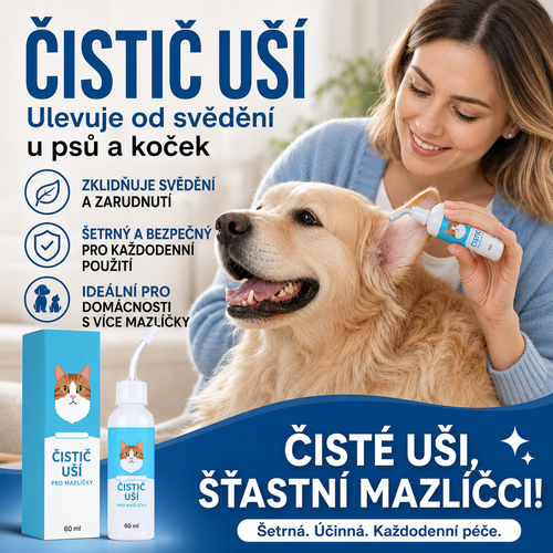 Dnes SLEVA 50 % | CureVivo® Čistič uší pro psy a kočky 👩‍🔬Jemná přírodní péče o uši s rostlinnými extrakty 🌿🎉04