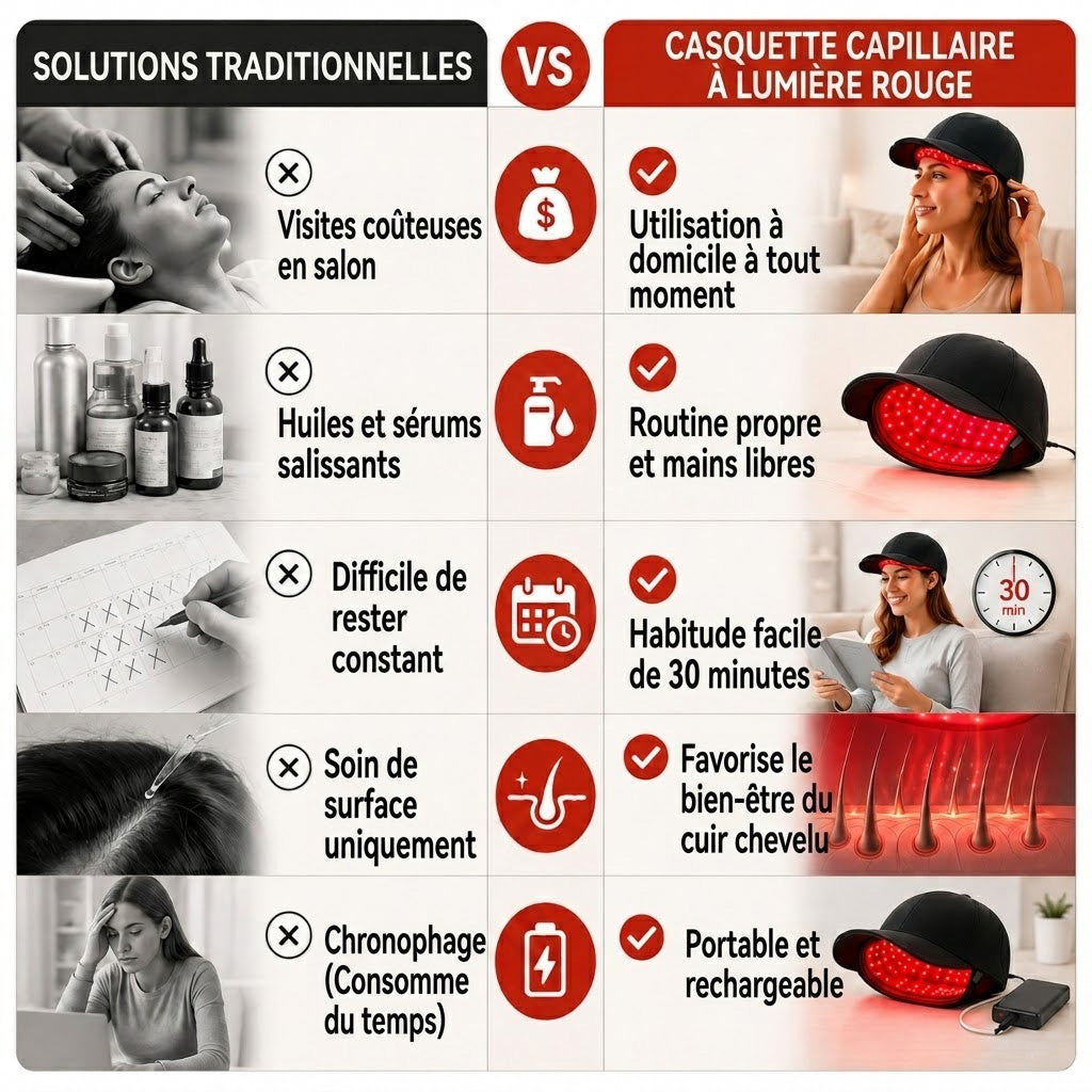Boutique Officielle FR | 🛡️ REBYIPO® Casquette de soin capillaire avancée à lumière rouge pour des cheveux plus denses et d'apparence plus saine