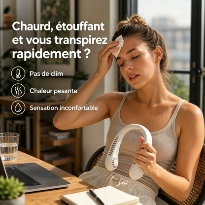 🔥🔥🔥❄️ Billhol® | Ventilateur de cou - Ventilateur portable rechargeable pour un refroidissement instantané !|❄️🎁 DERNIER JOUR : -70 % DE RÉDUCTION