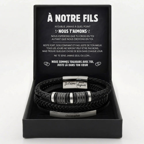 🎁 DERNIER JOUR : -70 % DE RÉDUCTION | 👨‍🍼👩‍🍼✨ Billhol® | Bracelet personnalisé pour fils « Liés pour toujours »✨