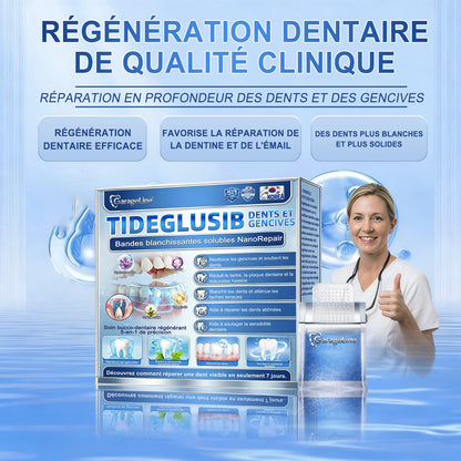 bigoGarageLine®🦷 TIDEGlUSIB TOOTH & GUM NanoRepair : bandelettes blanchissantes à dissolution rapide ✨ (Aide à soutenir la régénération dentaire et à soulager l’inconfort des gencives ainsi que d’autres problèmes bucco-dentaires courants)