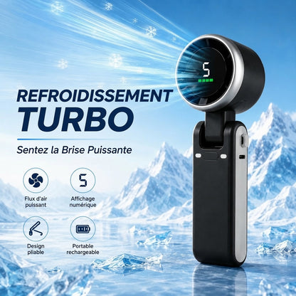 ❄️👑Billhol® Ventilateur Turbo Portable à Main🍃❄️ 5 Vitesses Ventilateur 3 EN 1 Rechargeable