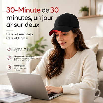 Boutique Officielle FR | 🛡️ REBYIPO® Casquette de soin capillaire avancée à lumière rouge pour des cheveux plus denses et d'apparence plus saine