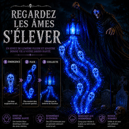 🎁50 % DE RÉDUCTION AUJOURD’HUI🎁💀SVOZK® Lumière animée de jardin Halloween Faucheur d’âmes🎃👻