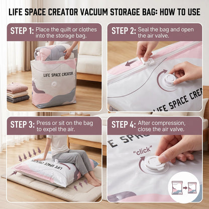 Sac de rangement sous vide grande capacité – sans pompe