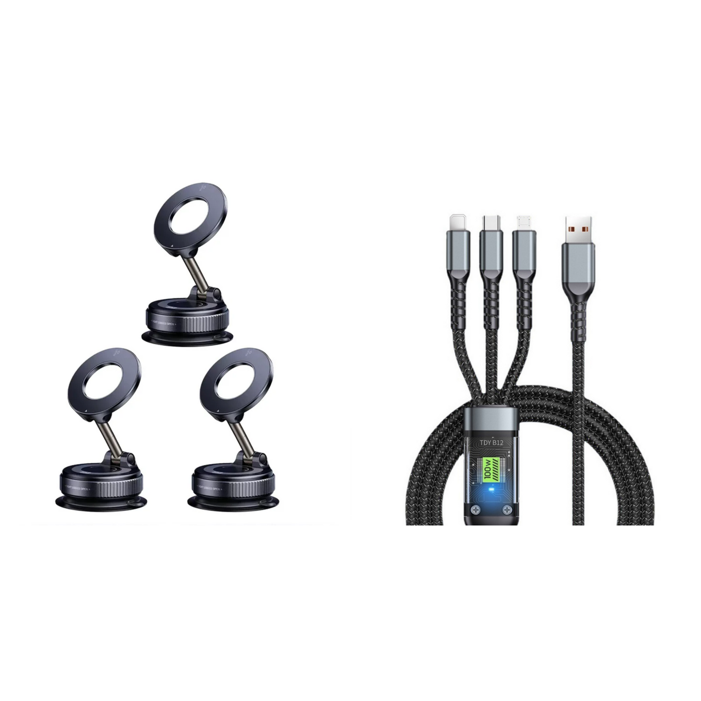 📱🚗REBYIPO®📶 PROMO LIMITÉE 50% ! Support Téléphone Voiture Rotatif 360° Pliable – Fixation Tableau de Bord, Ventouse Gel Réutilisable, Coussinets Silicone Antidérapants, Installation Instantanée ⚡