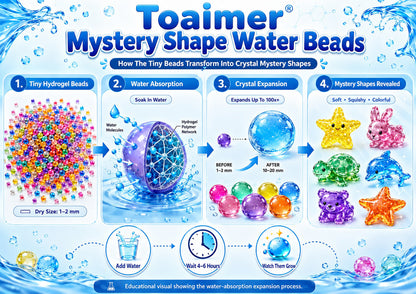 🏆 Toaimer®🦖🦄Perles d’eau mystérieuses magiques — Des formes cachées révèlent un univers de surprises