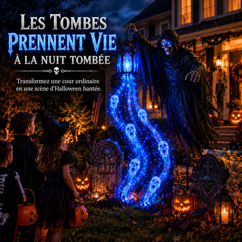 🎁50 % DE RÉDUCTION AUJOURD’HUI🎁💀SVOZK® Lumière animée de jardin Halloween Faucheur d’âmes🎃👻