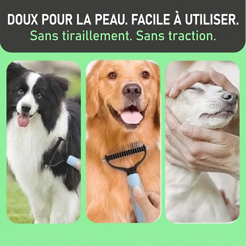 ⏰⏰🔥DERNIER JOUR DE PROMO : 🐕‍🦺Peigne de toilettage double face pour chiens et chats🐾