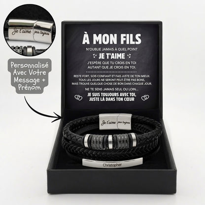 🎁 DERNIER JOUR : -70 % DE RÉDUCTION | 👨‍🍼👩‍🍼✨ Billhol® | Bracelet personnalisé pour fils « Liés pour toujours »✨