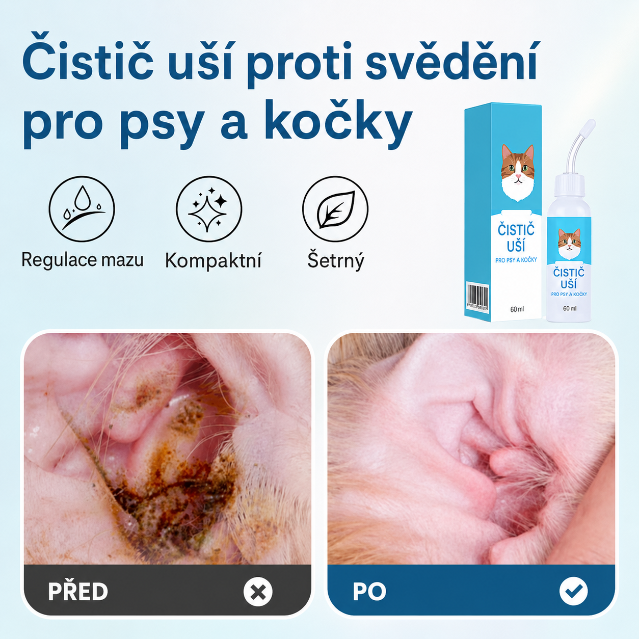 Dnes SLEVA 50 % | CureVivo® Čistič uší pro psy a kočky 👩‍🔬Jemná přírodní péče o uši s rostlinnými extrakty 🌿🎉04