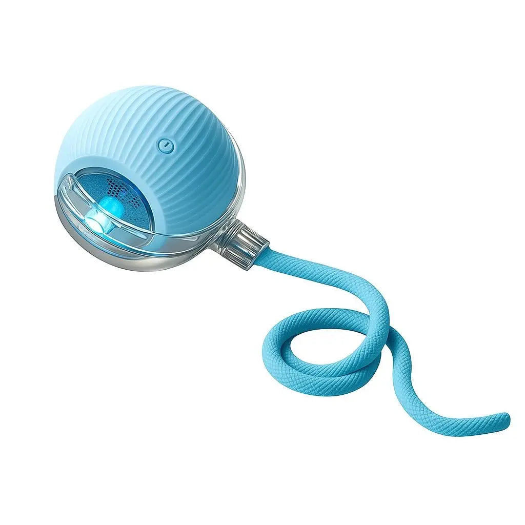 🔥🔥🔥Mizusu Interactive Pet Rolling Ball Toy with 2 Replaceable Tails, Automatic Dog & Cat Teaser Toy