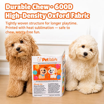 🔥🔥🔥Durable Crinkle Balloon Dog Toy - Newspaper Print Chew Toy for Boredom Relief & Teeth Cleaning
