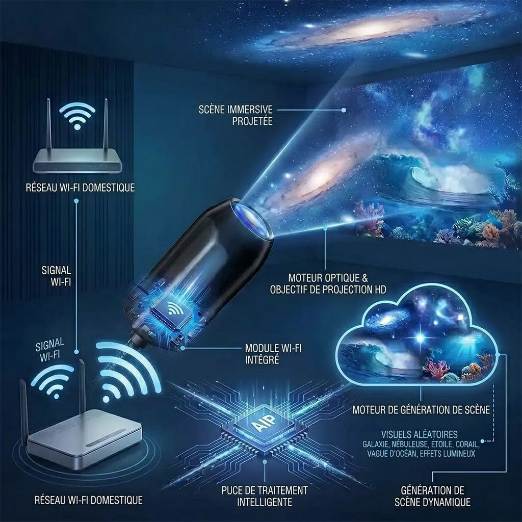 🔥 🔥🔥Dernier jour : -70 %丨🥇REBYIPO® Projecteur veilleuse – Projecteur d’étoiles holographique intelligent 🌠