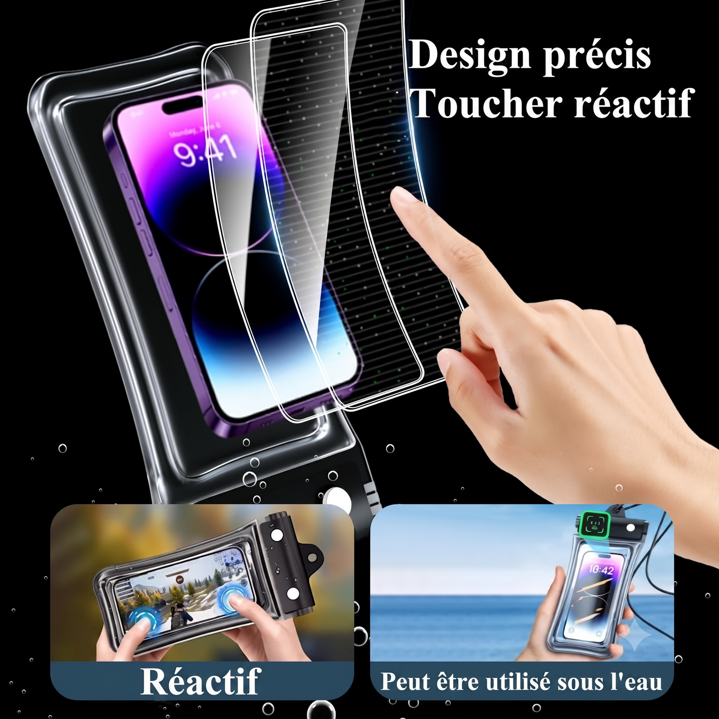 📱 Billhol® | Pochette Étanche Universelle pour Smartphone IPX8 🌊- Étui Tactile et Transparent