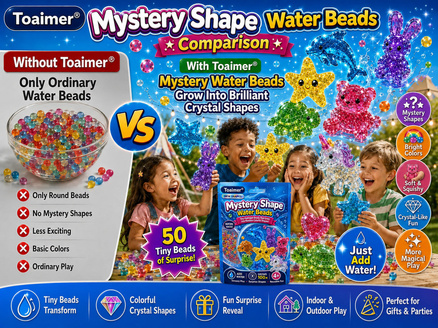 🏆 Toaimer®🦖🦄Perles d’eau mystérieuses magiques — Des formes cachées révèlent un univers de surprises