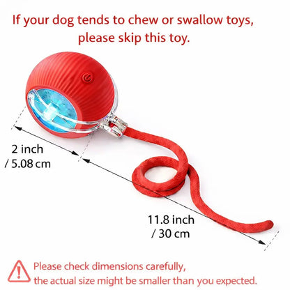 🔥🔥🔥Mizusu Interactive Pet Rolling Ball Toy with 2 Replaceable Tails, Automatic Dog & Cat Teaser Toy