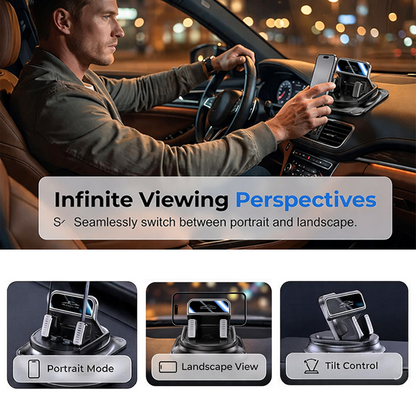 🚀REBYIPO®Support de téléphone pour voiture 🔄🚗 |  Orientable à 360° · Verrouillage à une main en 0,1 s · Antidérapant et n'abîme pas le tableau de bord · Étanche et résistant aux taches