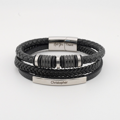 🎁 DERNIER JOUR : -70 % DE RÉDUCTION | 👨‍🍼👩‍🍼✨ Billhol® | Bracelet personnalisé pour fils « Liés pour toujours »✨