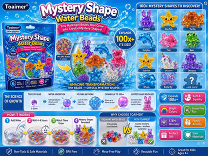 🏆 Toaimer®🦖🦄Perles d’eau mystérieuses magiques — Des formes cachées révèlent un univers de surprises
