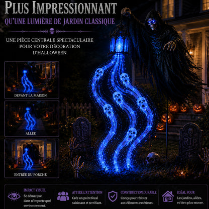 🎁50 % DE RÉDUCTION AUJOURD’HUI🎁💀SVOZK® Lumière animée de jardin Halloween Faucheur d’âmes🎃👻