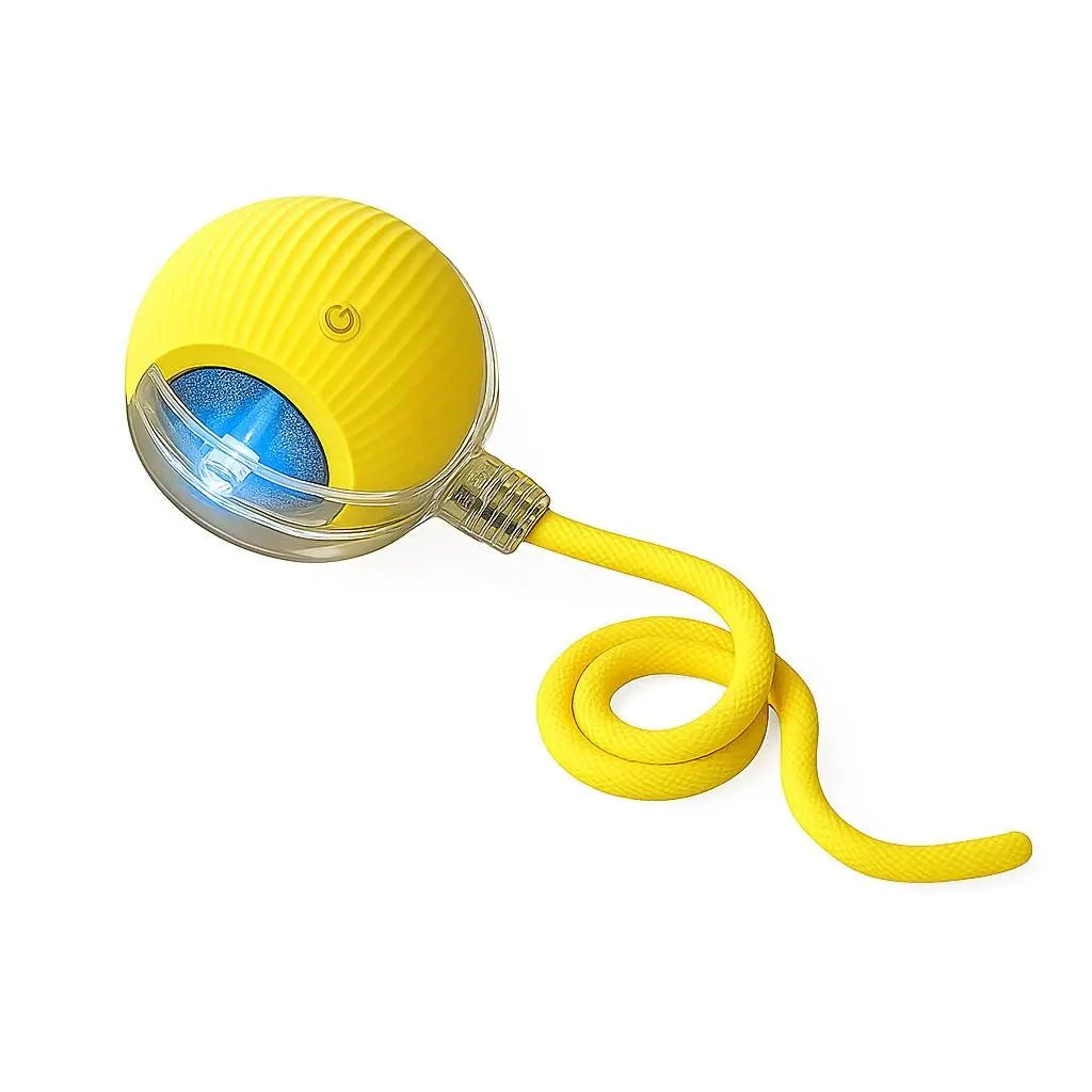 🔥🔥🔥Mizusu Interactive Pet Rolling Ball Toy with 2 Replaceable Tails, Automatic Dog & Cat Teaser Toy