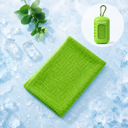 🚀❄️LUCKYSONG®🐳 Trousse de serviettes rafraîchissantes CoolFlex Pro — Confort de refroidissement amélioré avec étui silicone souple aéré, conçue pour l’entraînement, les voyages, la randonnée et les fortes chaleurs. 👑