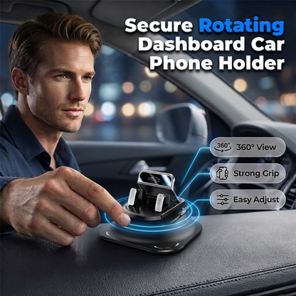 🚀REBYIPO®Support de téléphone pour voiture 🔄🚗 |  Orientable à 360° · Verrouillage à une main en 0,1 s · Antidérapant et n'abîme pas le tableau de bord · Étanche et résistant aux taches