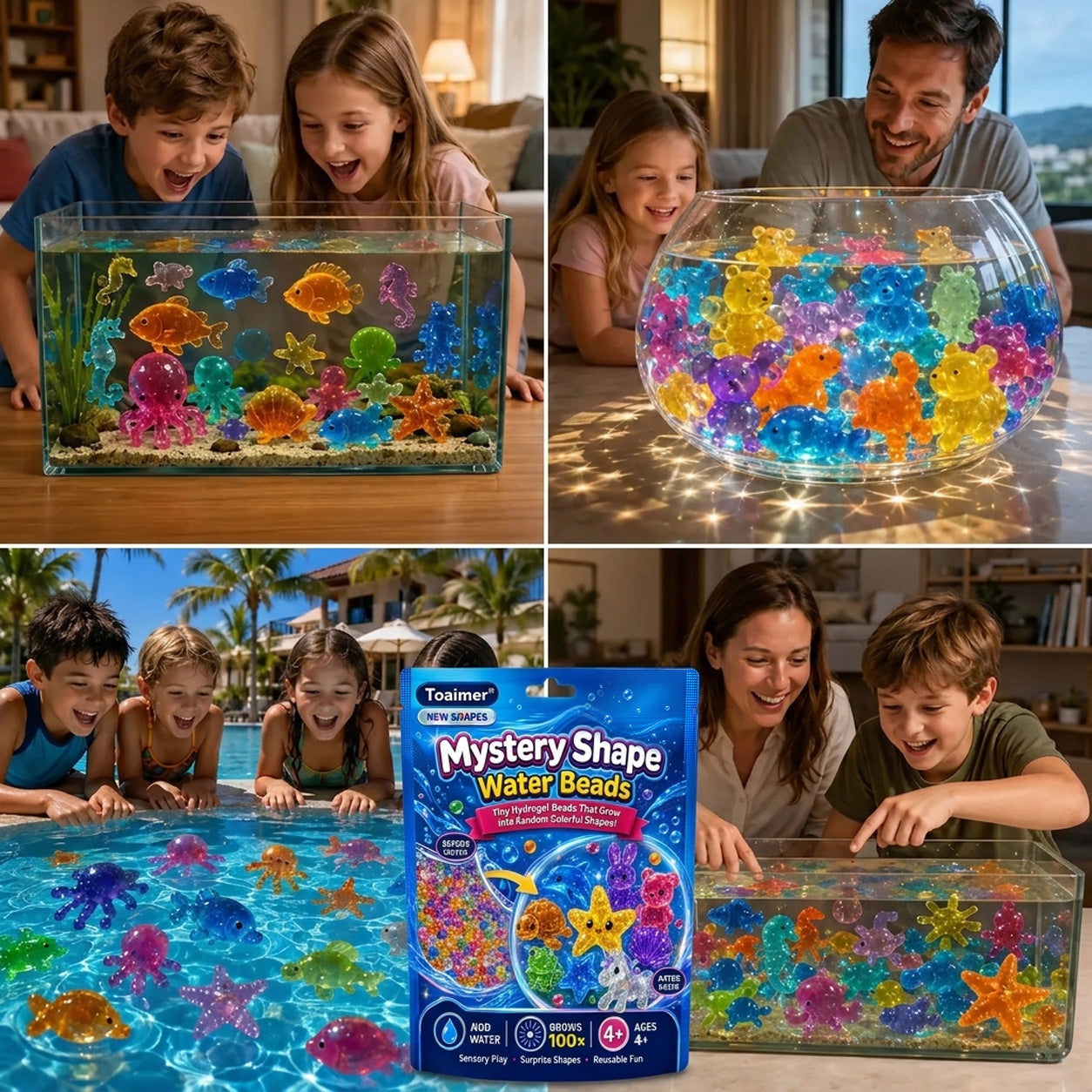 🏆 Toaimer®🦖🦄Perles d’eau mystérieuses magiques — Des formes cachées révèlent un univers de surprises