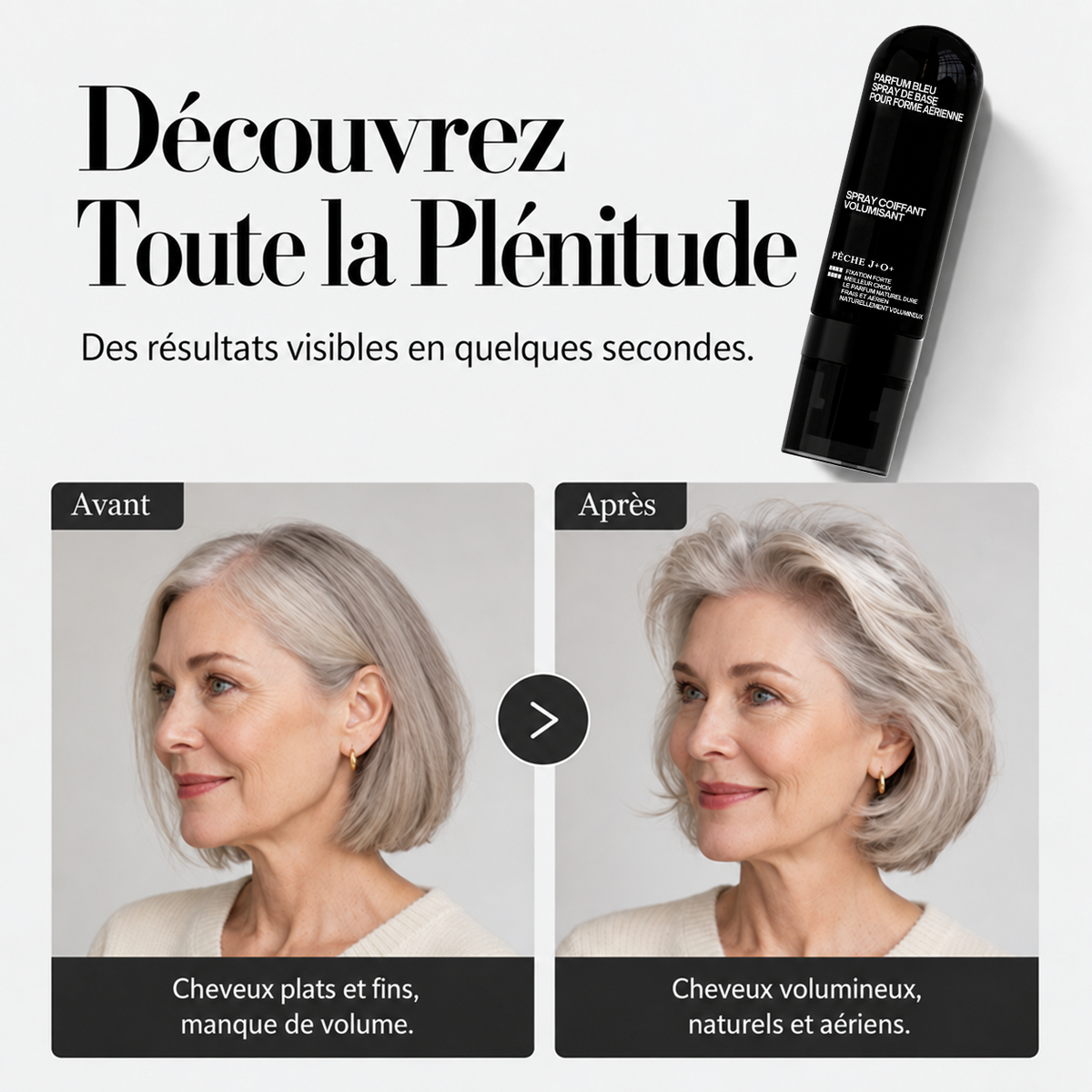 90ml GarageLine® Spray Coiffant Volumateur, Brume Longue Durée au Parfum de Pêche Douce