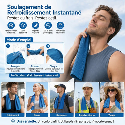 🔥🔥🔥❄️LUCKYSONG®🐳 Trousse de serviettes rafraîchissantes CoolFlex Pro — Confort de refroidissement amélioré avec étui silicone souple aéré, conçue pour l’entraînement, les voyages, la randonnée et les fortes chaleurs. 👑