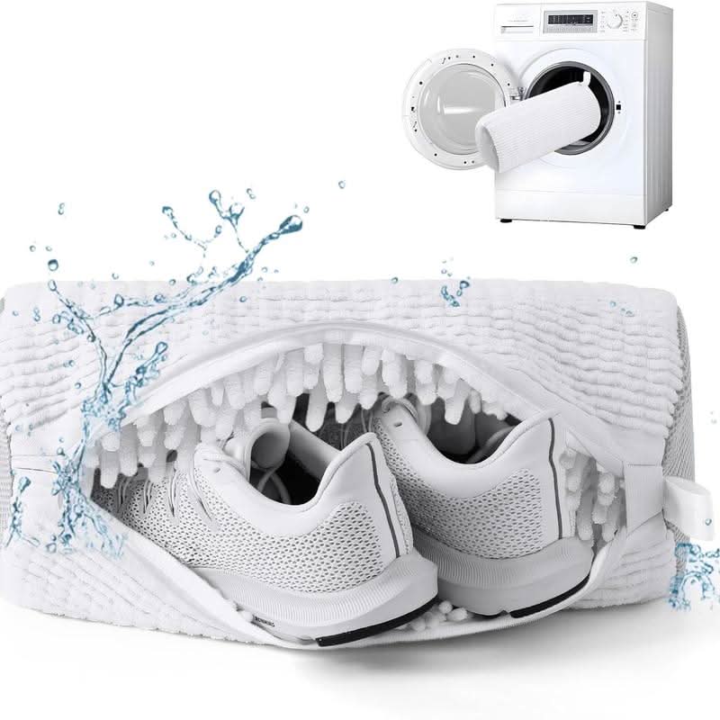 🧼🌀𝐒𝐕𝐎𝐙𝐊® Sac de lavage pour chaussures en microfibre chenille🧼🌀 – Protection douce pour lave‑linge