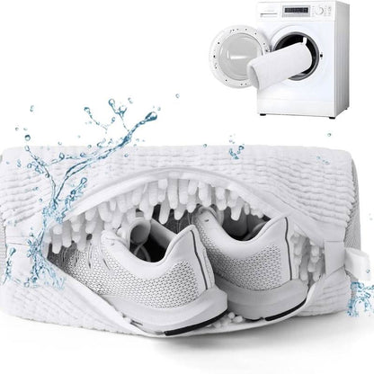 🧼🌀𝐒𝐕𝐎𝐙𝐊® Sac de lavage pour chaussures en microfibre chenille🧼🌀 – Protection douce pour lave‑linge