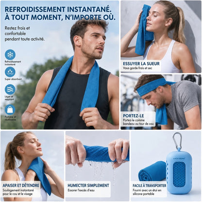 🔥🔥🔥❄️LUCKYSONG®🐳 Trousse de serviettes rafraîchissantes CoolFlex Pro — Confort de refroidissement amélioré avec étui silicone souple aéré, conçue pour l’entraînement, les voyages, la randonnée et les fortes chaleurs. 👑