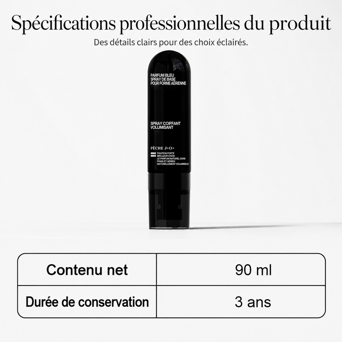 90ml GarageLine® Spray Coiffant Volumateur, Brume Longue Durée au Parfum de Pêche Douce