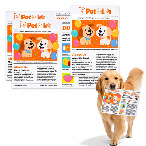 🔥🔥🔥Durable Crinkle Balloon Dog Toy - Newspaper Print Chew Toy for Boredom Relief & Teeth Cleaning