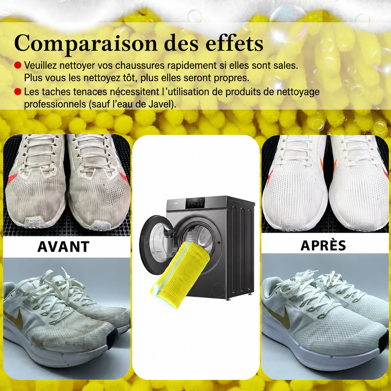 🧼🌀𝐒𝐕𝐎𝐙𝐊® Sac de lavage pour chaussures en microfibre chenille🧼🌀 – Protection douce pour lave‑linge