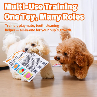 🔥🔥🔥Durable Crinkle Balloon Dog Toy - Newspaper Print Chew Toy for Boredom Relief & Teeth Cleaning