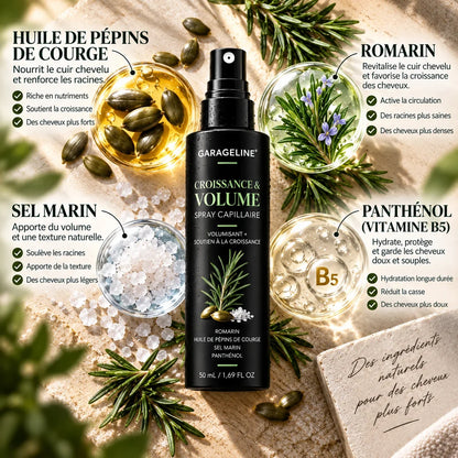 💥GARAGELINE® Spray capillaire haute performance 3-en-1 - Volumateur • Nourrissant • Coiffan🌿t