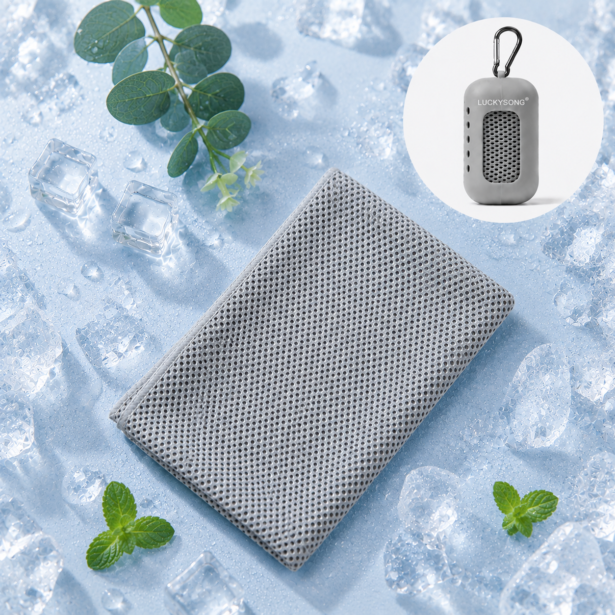 🚀❄️LUCKYSONG®🐳 Trousse de serviettes rafraîchissantes CoolFlex Pro — Confort de refroidissement amélioré avec étui silicone souple aéré, conçue pour l’entraînement, les voyages, la randonnée et les fortes chaleurs. 👑
