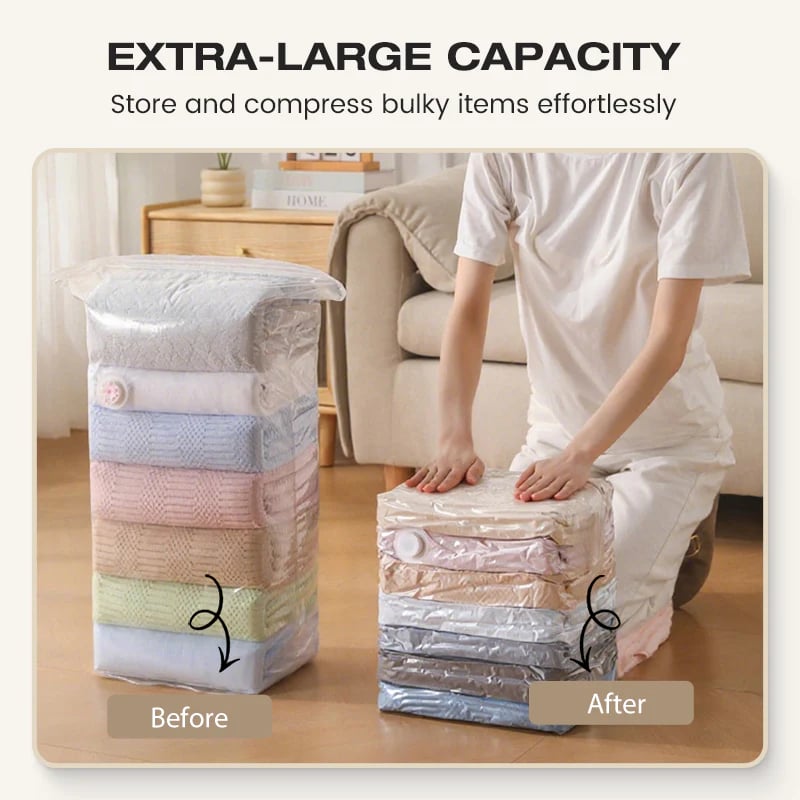 Sac de rangement sous vide grande capacité – sans pompe