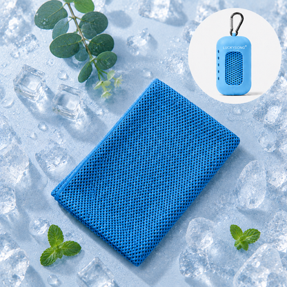 🚀❄️LUCKYSONG®🐳 Trousse de serviettes rafraîchissantes CoolFlex Pro — Confort de refroidissement amélioré avec étui silicone souple aéré, conçue pour l’entraînement, les voyages, la randonnée et les fortes chaleurs. 👑