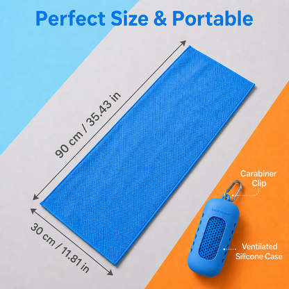 🚀❄️LUCKYSONG®🐳 Trousse de serviettes rafraîchissantes CoolFlex Pro — Confort de refroidissement amélioré avec étui silicone souple aéré, conçue pour l’entraînement, les voyages, la randonnée et les fortes chaleurs. 👑
