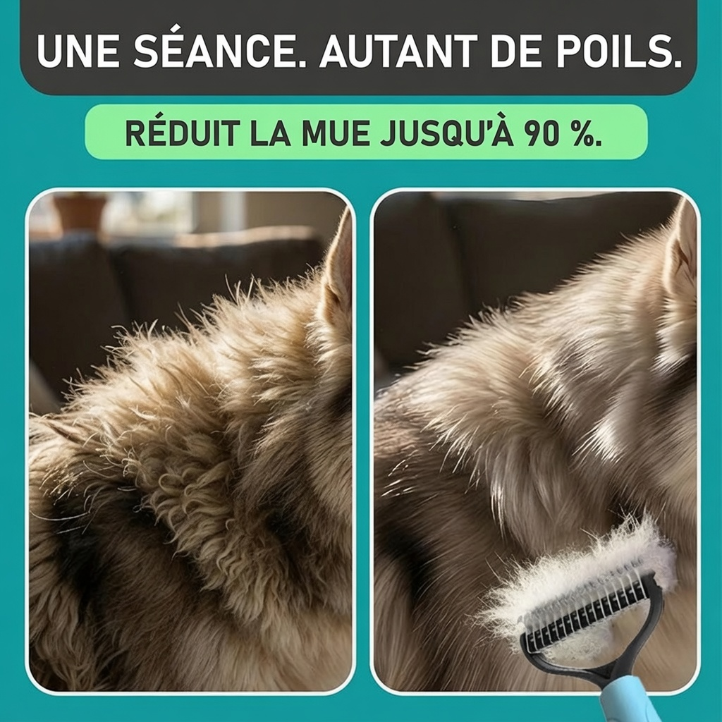 ⏰⏰🔥DERNIER JOUR DE PROMO : 🐕‍🦺Peigne de toilettage double face pour chiens et chats🐾