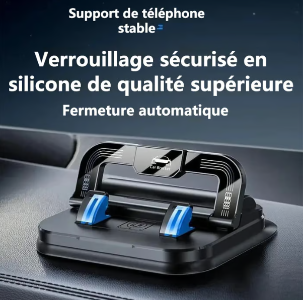 🚀REBYIPO®Support de téléphone pour voiture 🔄🚗 |  Orientable à 360° · Verrouillage à une main en 0,1 s · Antidérapant et n'abîme pas le tableau de bord · Étanche et résistant aux taches