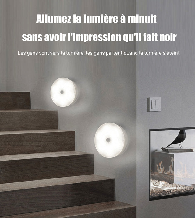 🌙🛏️ REBYIPO® Veilleuse de chevet à détecteur de mouvement – Éclairage de sécurité automatique pour la nuit