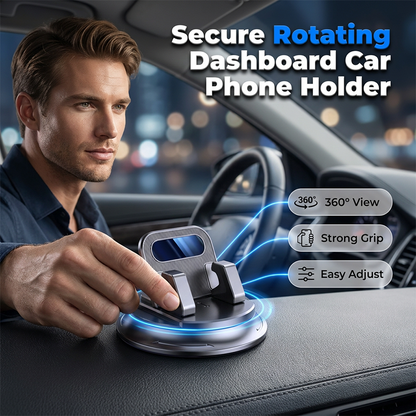 📱🚗REBYIPO® PROMO LIMITÉE 50% ! Support Téléphone Voiture Rotatif 360° – Fixation Tableau de Bord, Ventouse Gel Réutilisable, Coussinets Silicone Antidérapants, Installation Instantanée ⚡