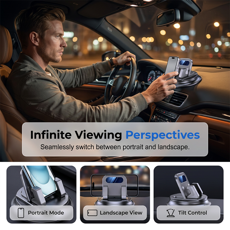📱🚗REBYIPO® PROMO LIMITÉE 50% ! Support Téléphone Voiture Rotatif 360° – Fixation Tableau de Bord, Ventouse Gel Réutilisable, Coussinets Silicone Antidérapants, Installation Instantanée ⚡